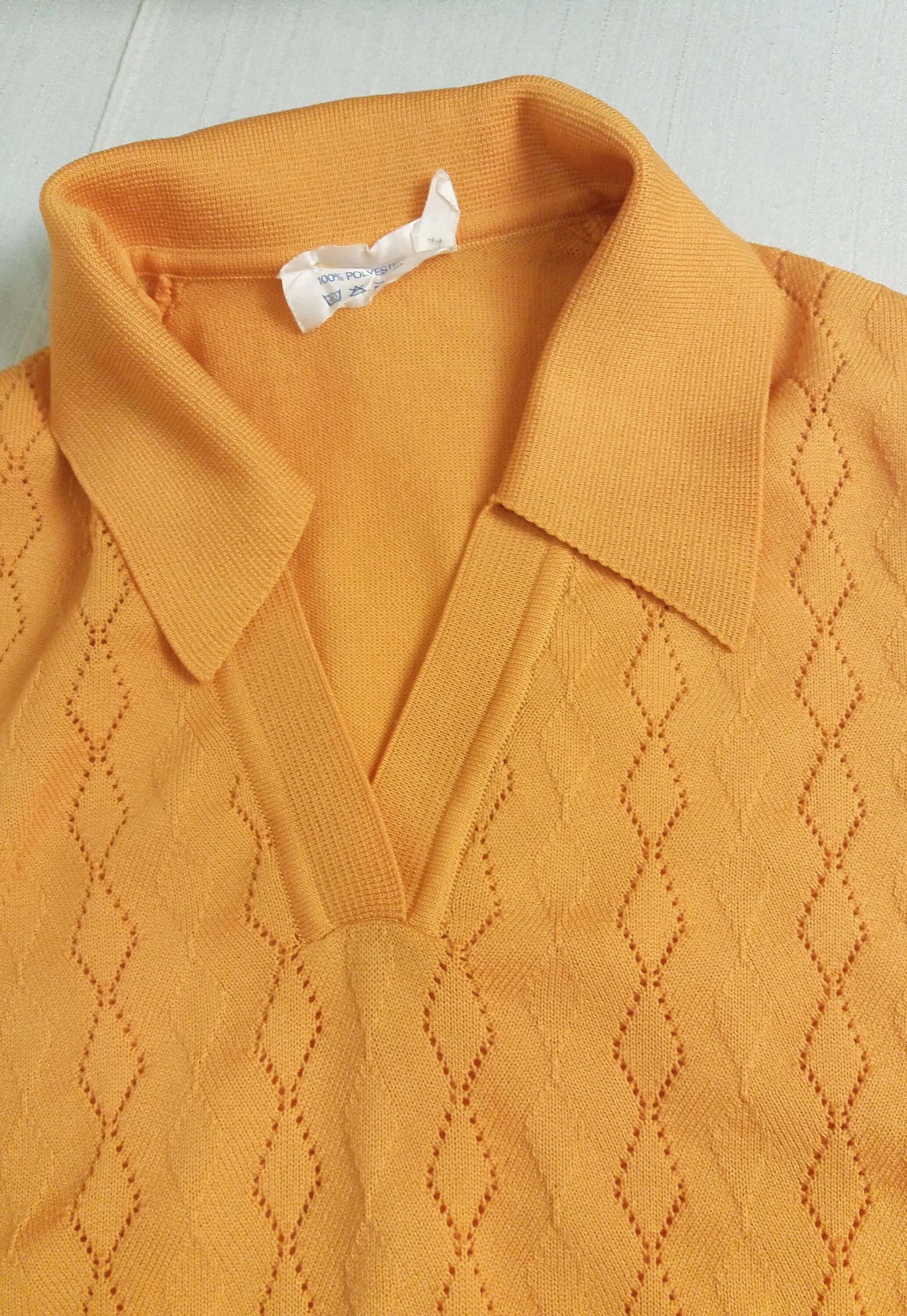 80's Soft Knit Top Marigold Yellow - size M-L