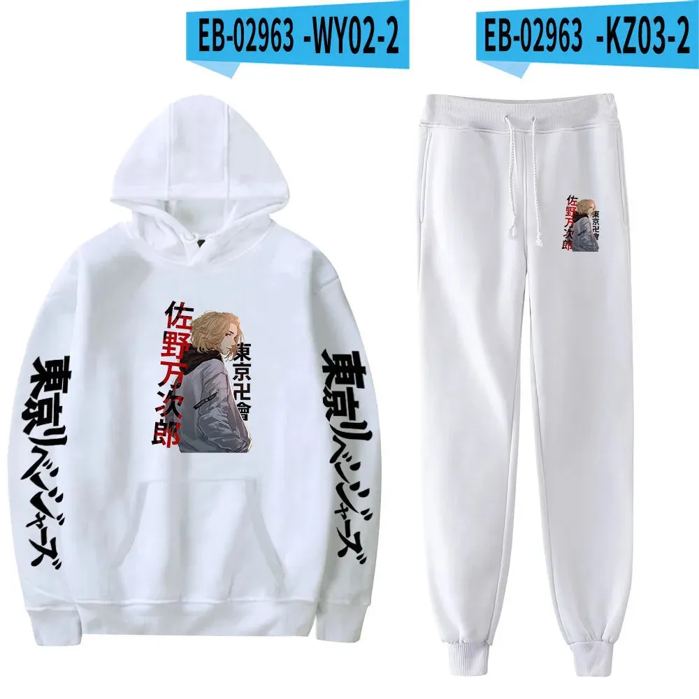 Anime Tokyo Revengers Cosplay Plus Size Hoodie and Sweatpants Set