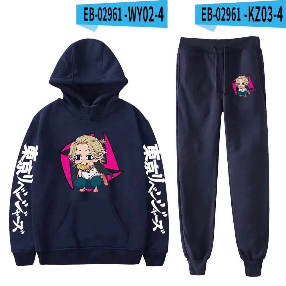 Anime Tokyo Revengers Cosplay Plus Size Hoodie and Sweatpants Set