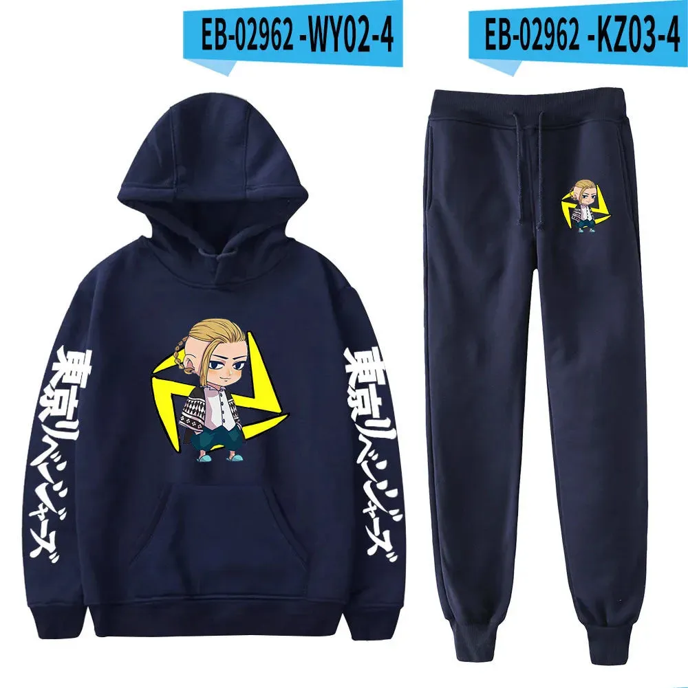 Anime Tokyo Revengers Cosplay Plus Size Hoodie and Sweatpants Set