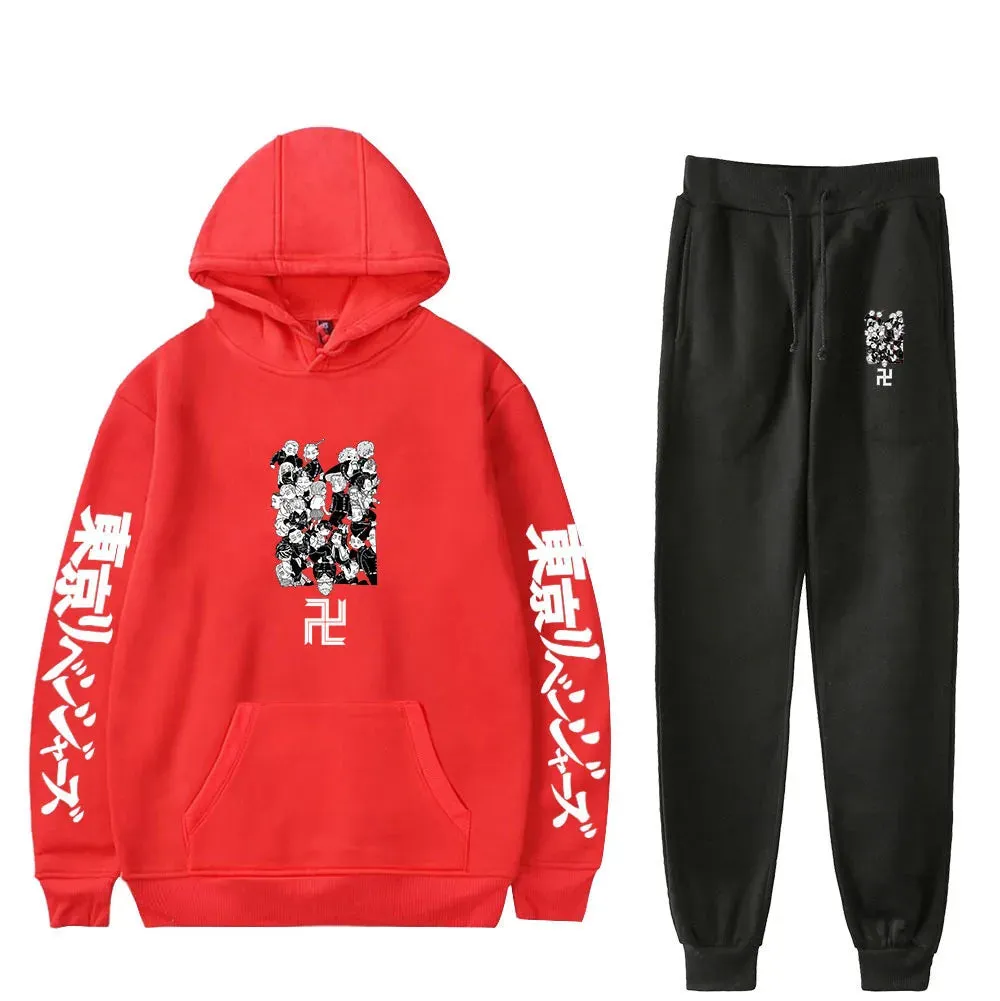 Anime Tokyo Revengers Cosplay Plus Size Hoodie and Sweatpants Set