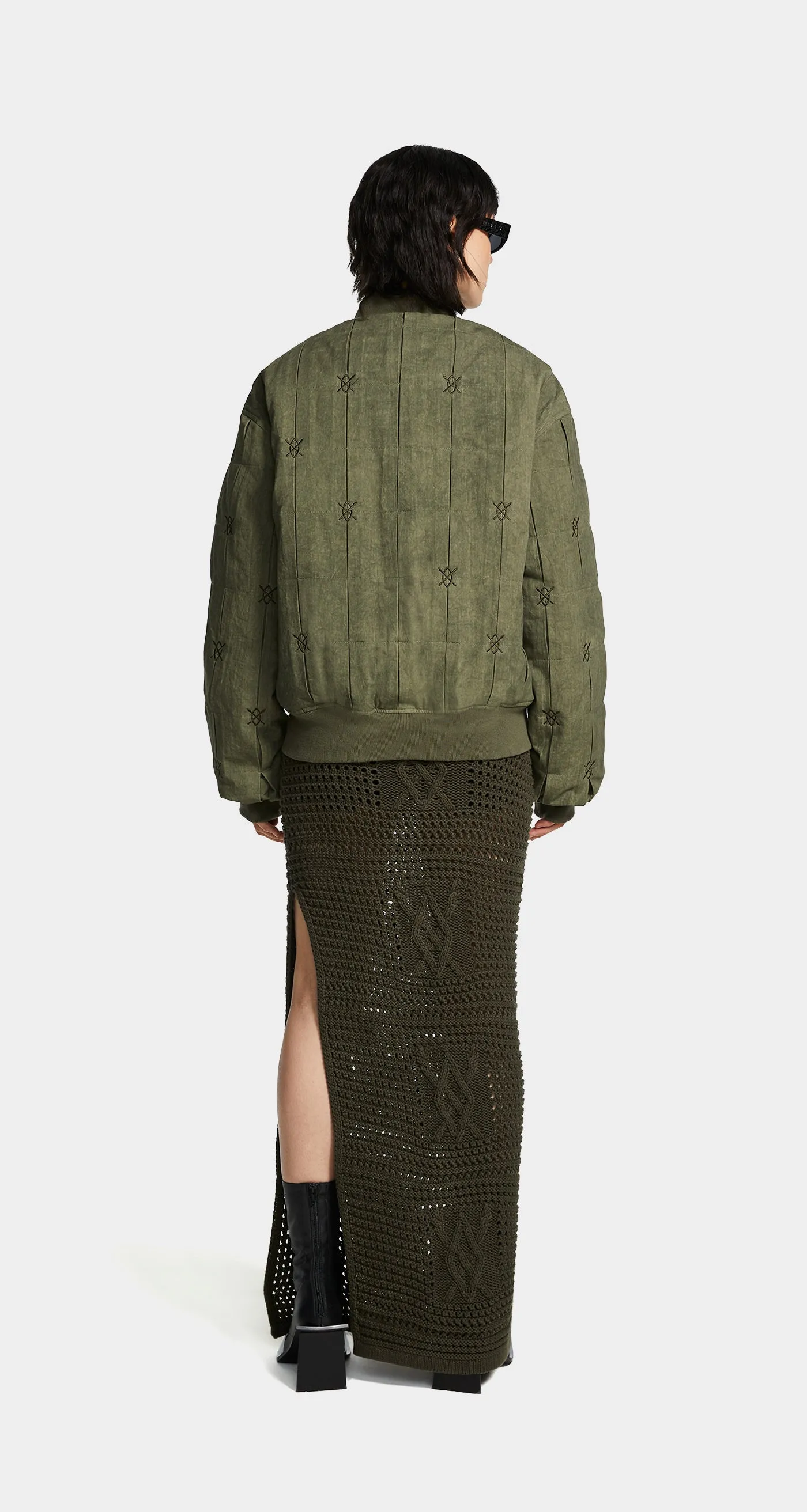 Army Green Rasal Bomber Jacket