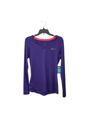 Athletic Top Long Sleeve Crewneck By Nike Apparel In Purple, Size: L