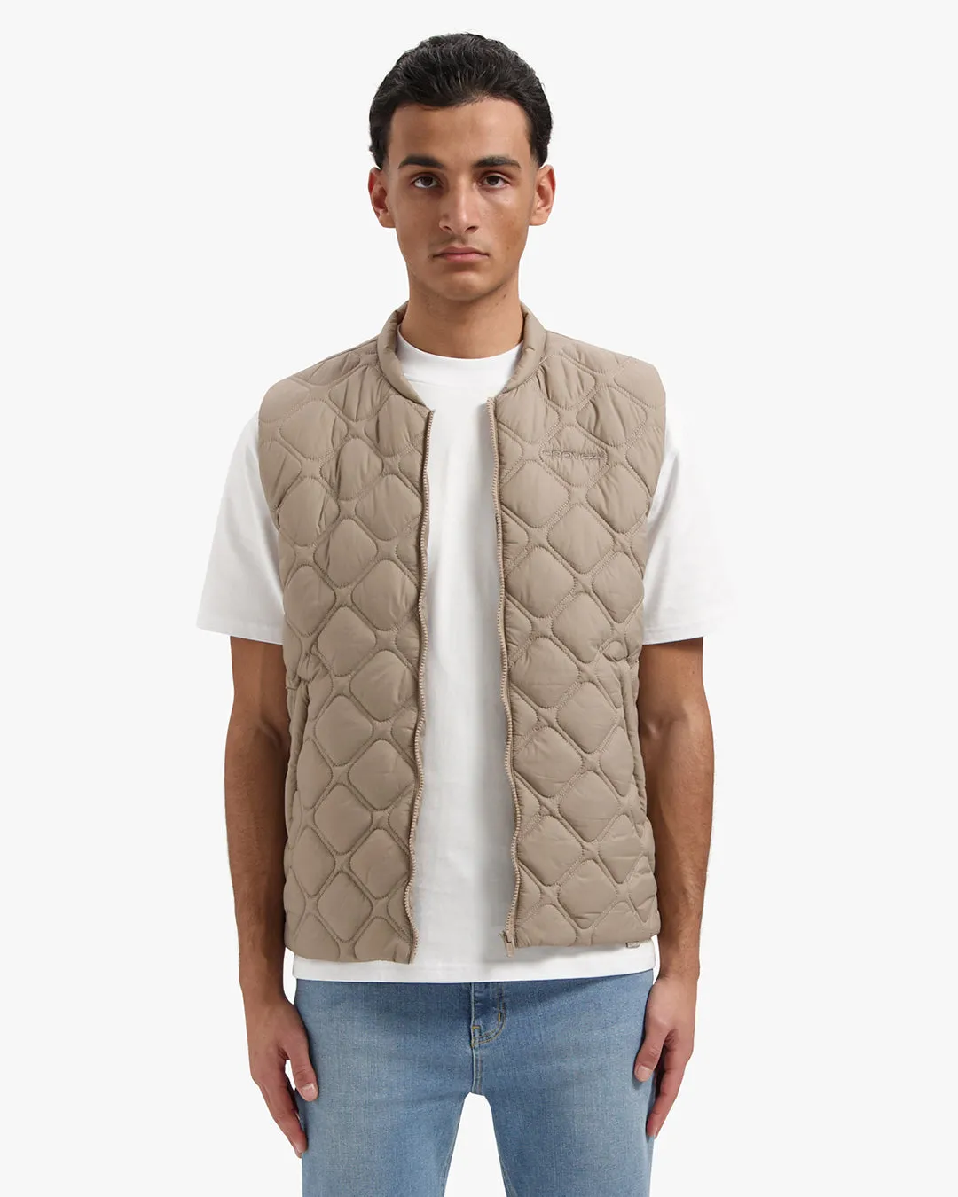 CROYEZ QUILTED VEST - MUSHROOM