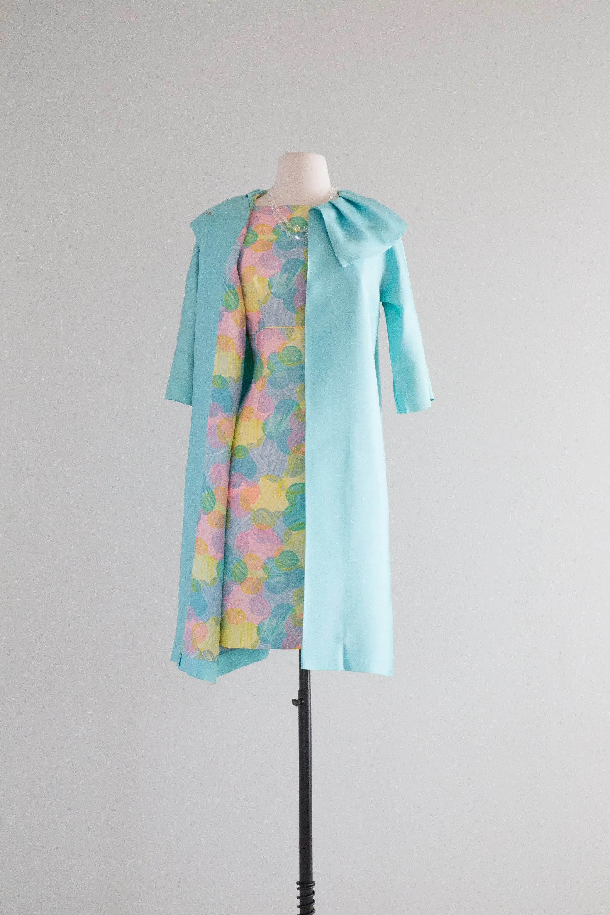 Darling 1960's Easter Egg Dress & Coat Set / SM