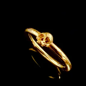 Gold Mini Skull Stacker Ring