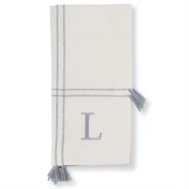 Initial Tassel Dinner Napkins - Set of 4