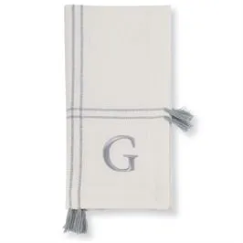 Initial Tassel Dinner Napkins - Set of 4