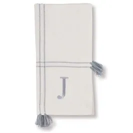 Initial Tassel Dinner Napkins - Set of 4