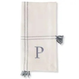 Initial Tassel Dinner Napkins - Set of 4