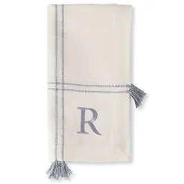 Initial Tassel Dinner Napkins - Set of 4