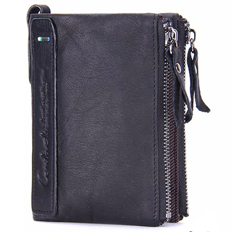 INSTOCK - Black Angel Genuine Leather Men's Wallet Short Fashion