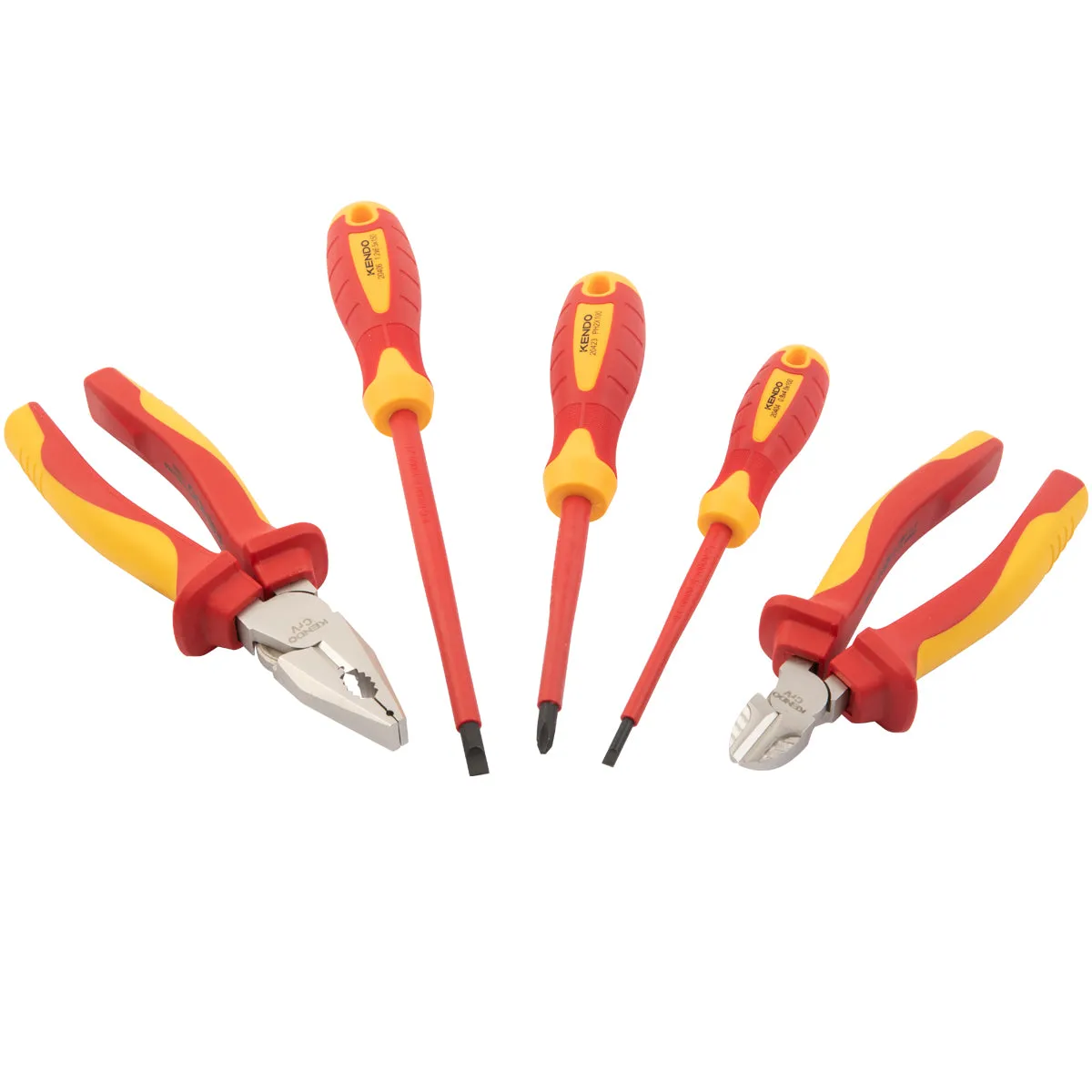 Kendo VDE Plier & Screwdriver Set 5 Pieces