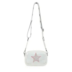 Mini Linda Clear Crossbody Bag, Clear/White | Vintage Havana