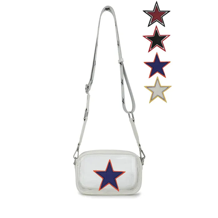 Mini Linda Clear Crossbody Bag, Clear/White | Vintage Havana