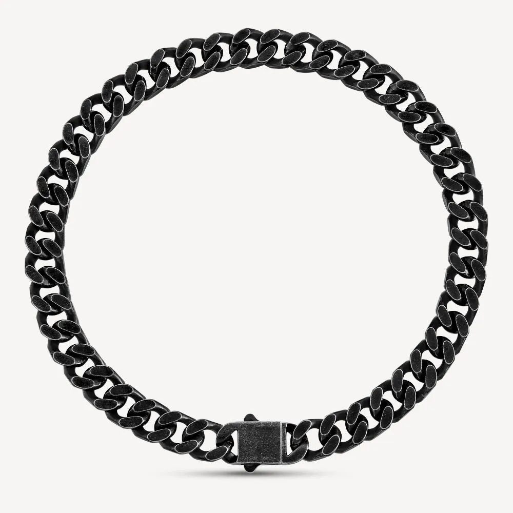 NEW | 14mm Curb Chain Necklace with Hook Buckle Clasp in Black Gold