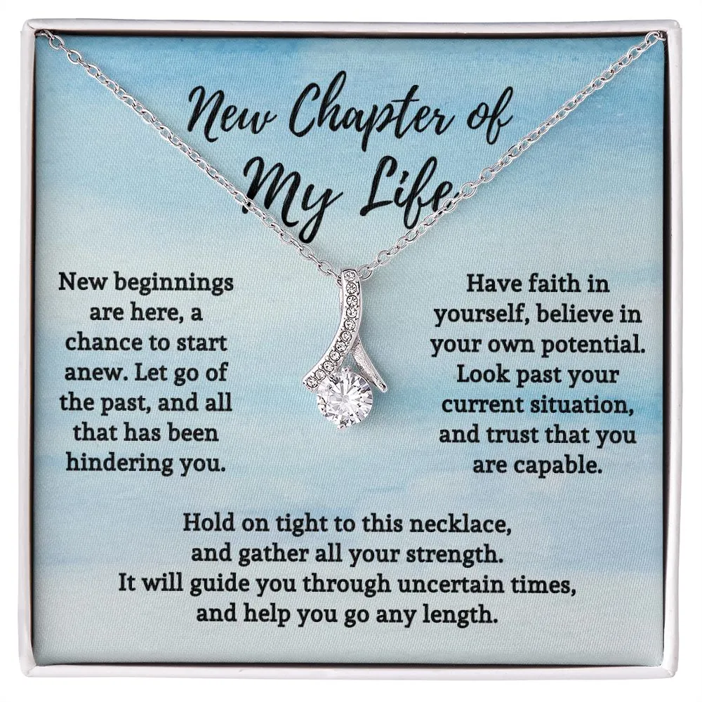 New Chapter of My Life Motivational Affirmation Encouragement Gift for Friend Pendant Necklace