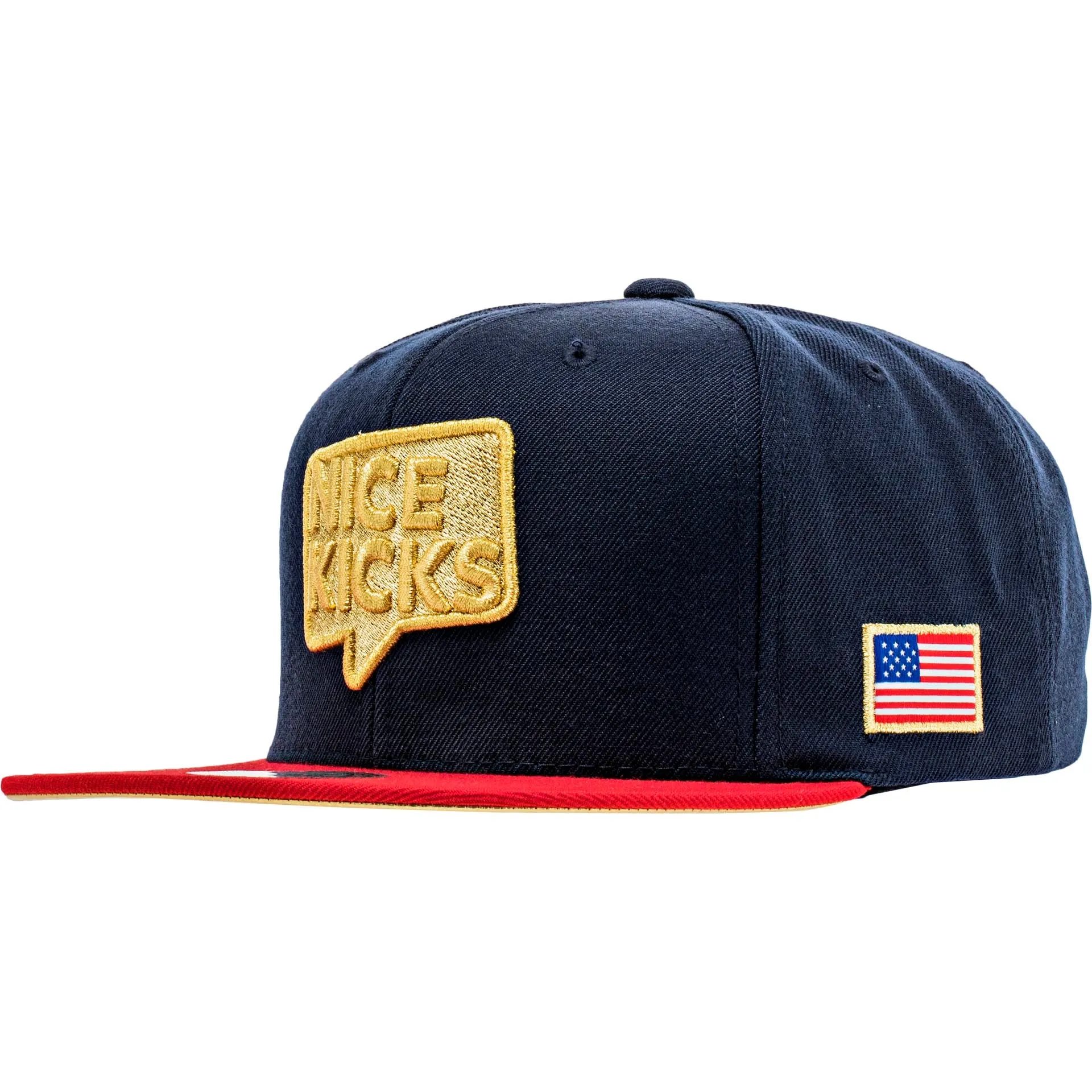 Nice Kicks X Mitchell & Ness USA Snapback Mens Hat - Navy/Red/Gold