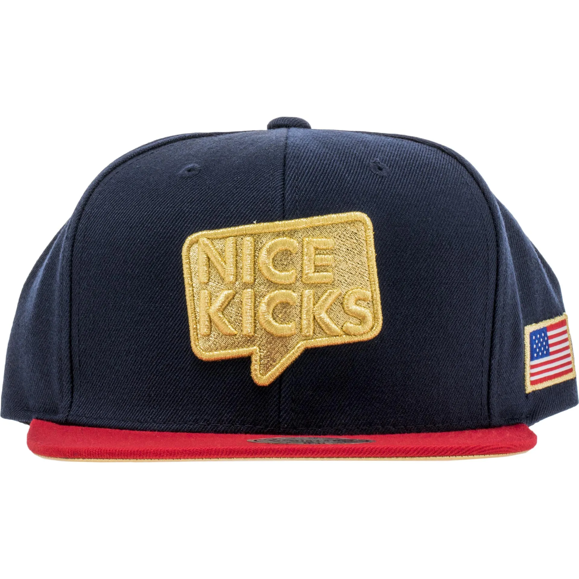 Nice Kicks X Mitchell & Ness USA Snapback Mens Hat - Navy/Red/Gold