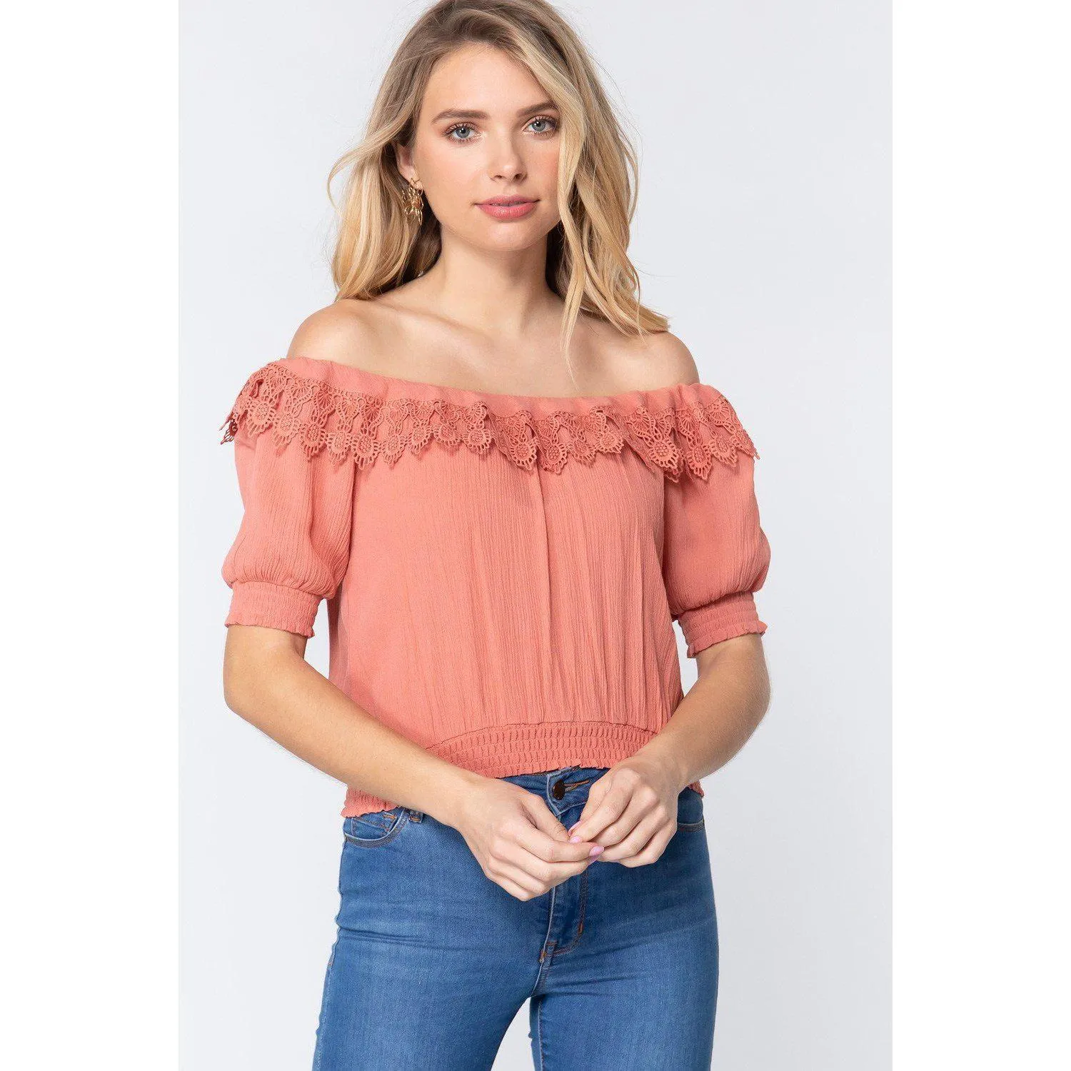 Off Shoulder Lace Detailed Top