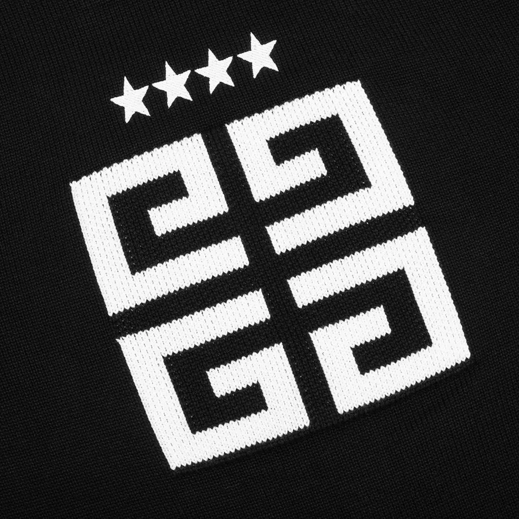 Star Embroidered 4G Logo Cardigan - Black/White