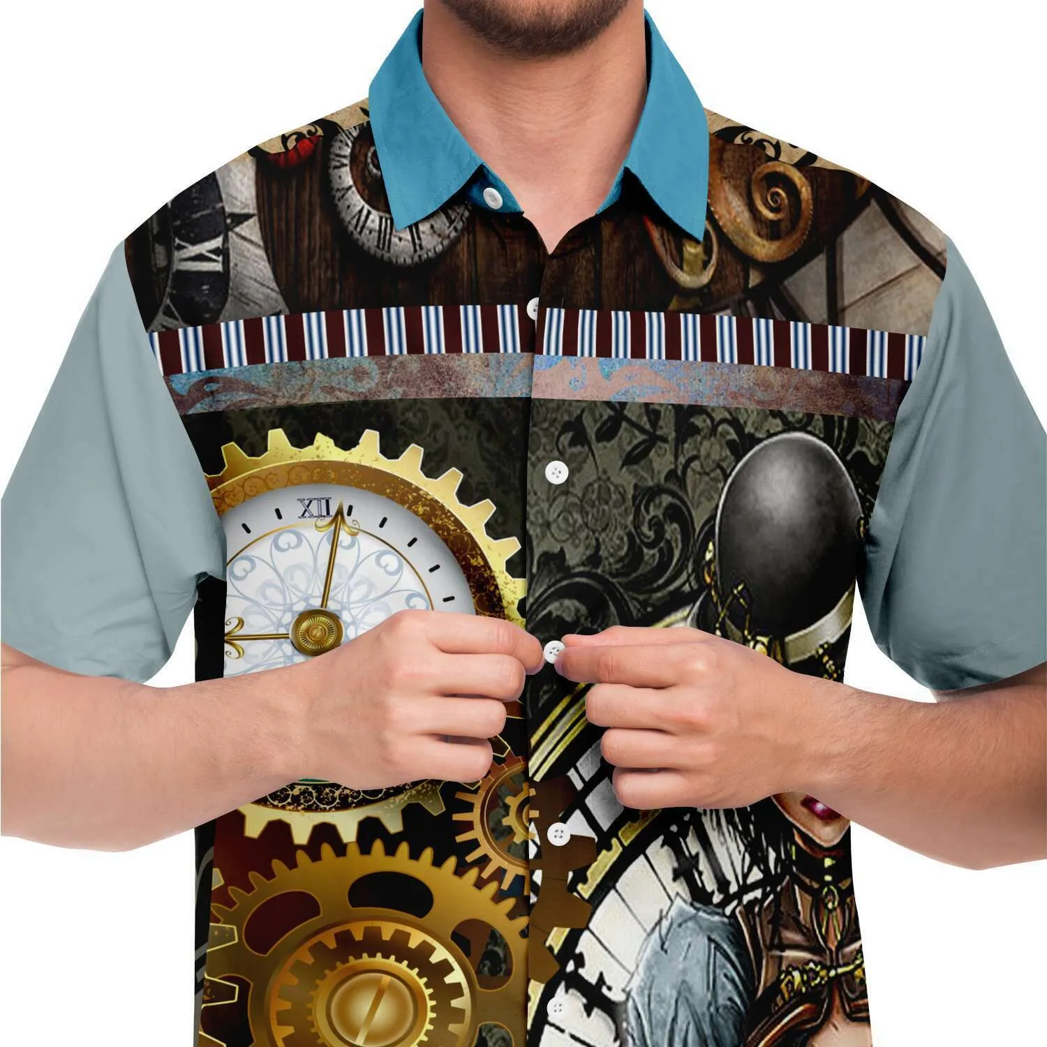 Steampunk Warrior S/S Button Down Shirt