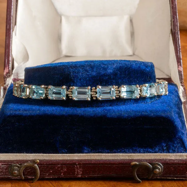 Vintage Aquamarine Tennis Bracelet