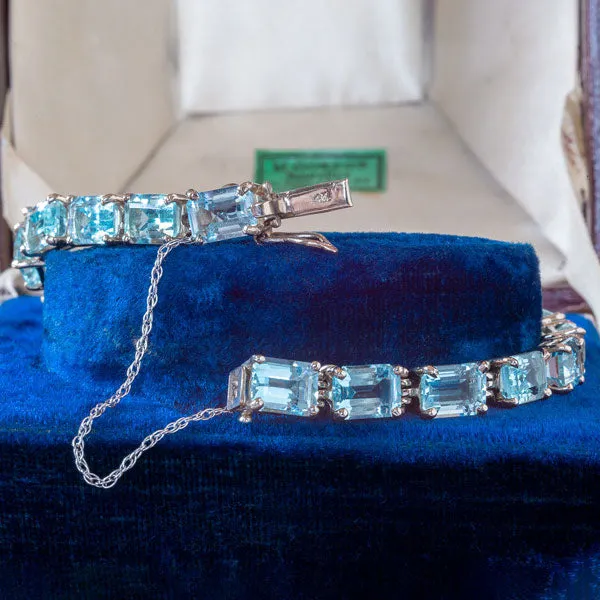 Vintage Aquamarine Tennis Bracelet