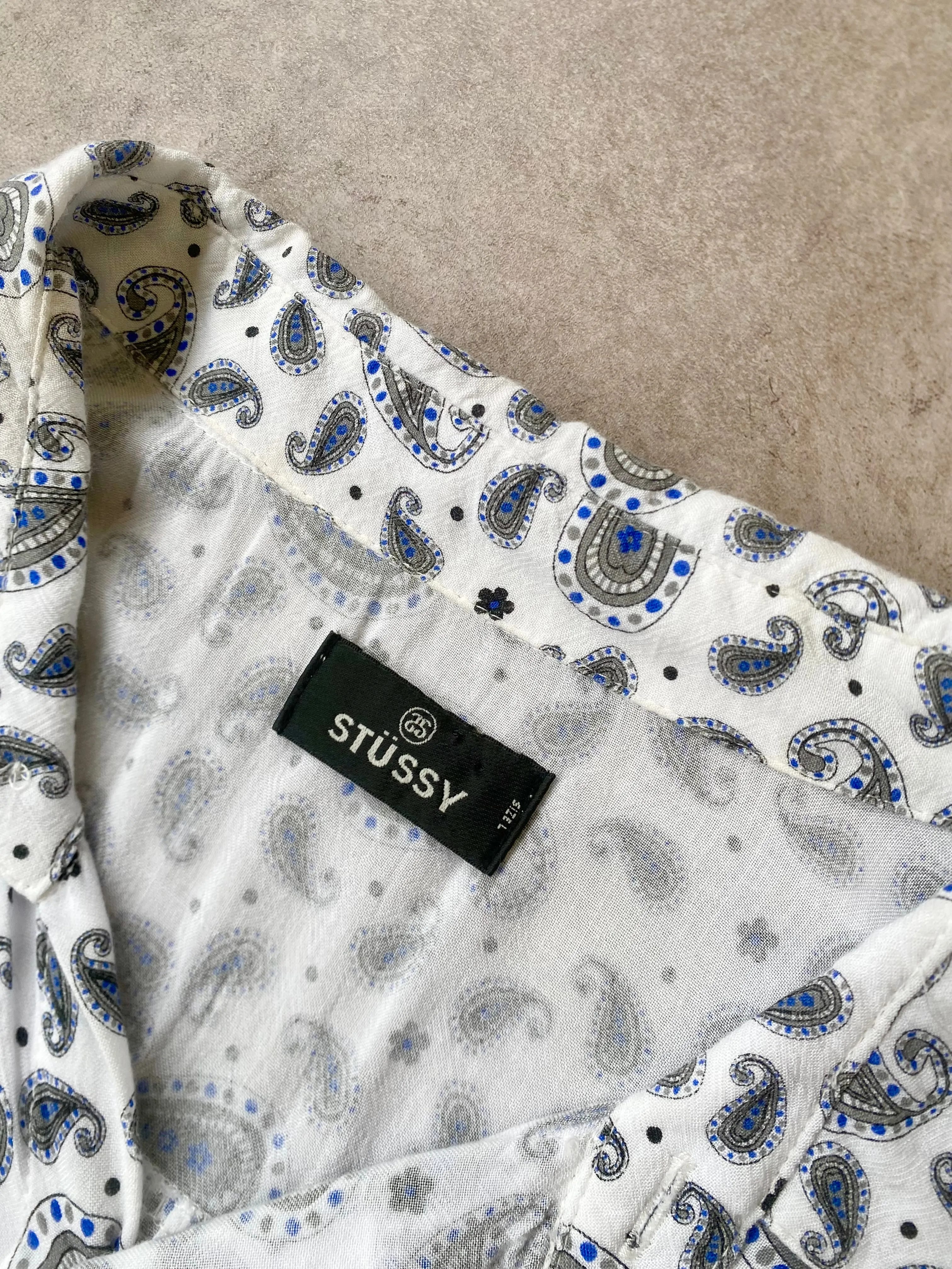 Vintage Stussy Bandana Print Shirt (L)