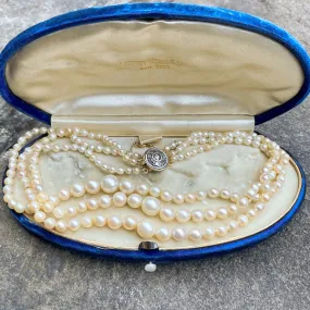 Vintage Triple Stand Pearl Necklace