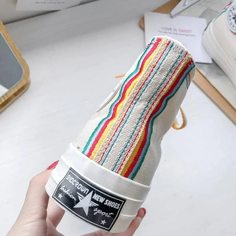 Women's Fashion Iridescent Lace-up Sneakers