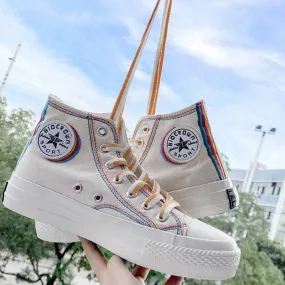 Women's Fashion Iridescent Lace-up Sneakers